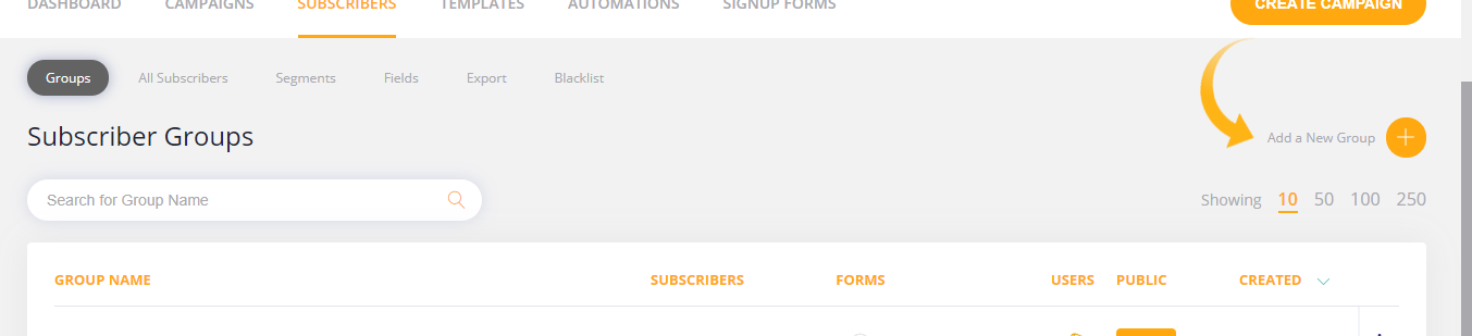 Adding a New Subscriber List to My Website